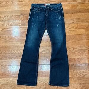 BKE Women's Deep Indigo Flare Jeans